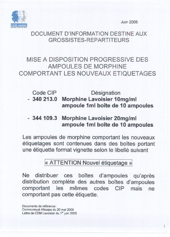 Document d'information destiné aux grossistes-répartiteurs