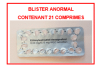le blister anormal contient 21 comprimés
