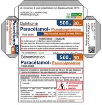 Exemple 2 : cas d'un médicament à base de paracétamol (associé) non soumis à prescription médicale
